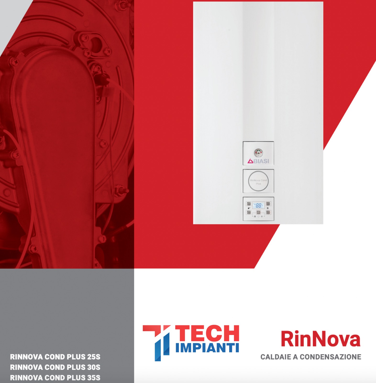 CALDAIA BIASI RINNOVA COND PLUS 25 SV A CONDENSAZIONE  COMPLETA DI KIT FUMI GPL O METANO – NEW ERP CATANIA da € 999,00