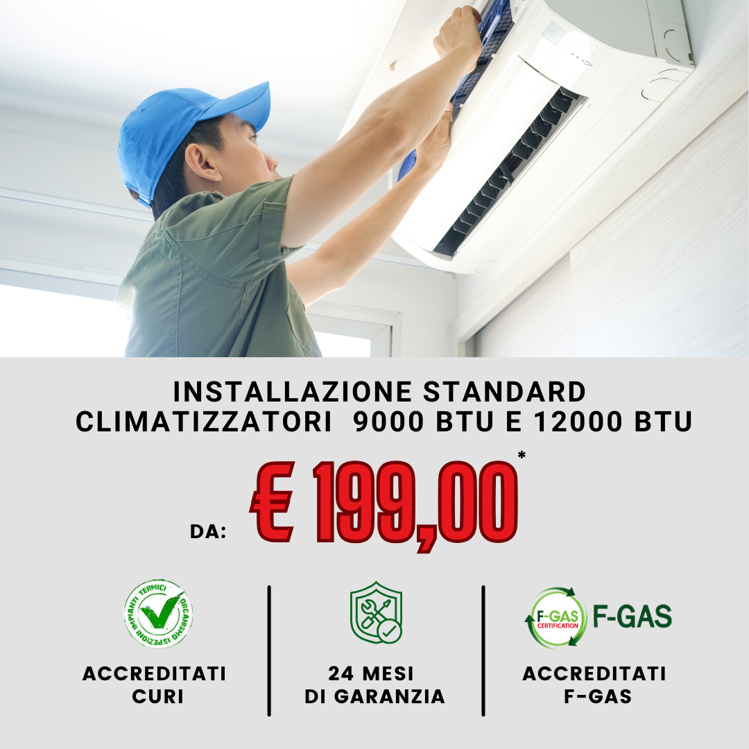 Offerta INSTALLAZIONE CLIMATIZZATORE da € 199,00 euro